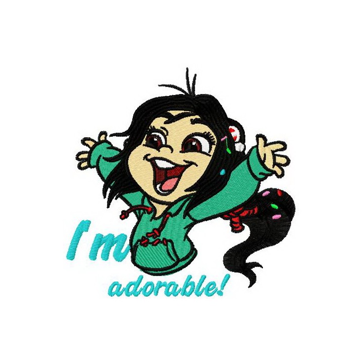 Happy Vanellope 2 embroidery design - Embroidery Design