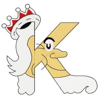 Dr. Seuss alphabet letter K embroidery design - Embroidery Design