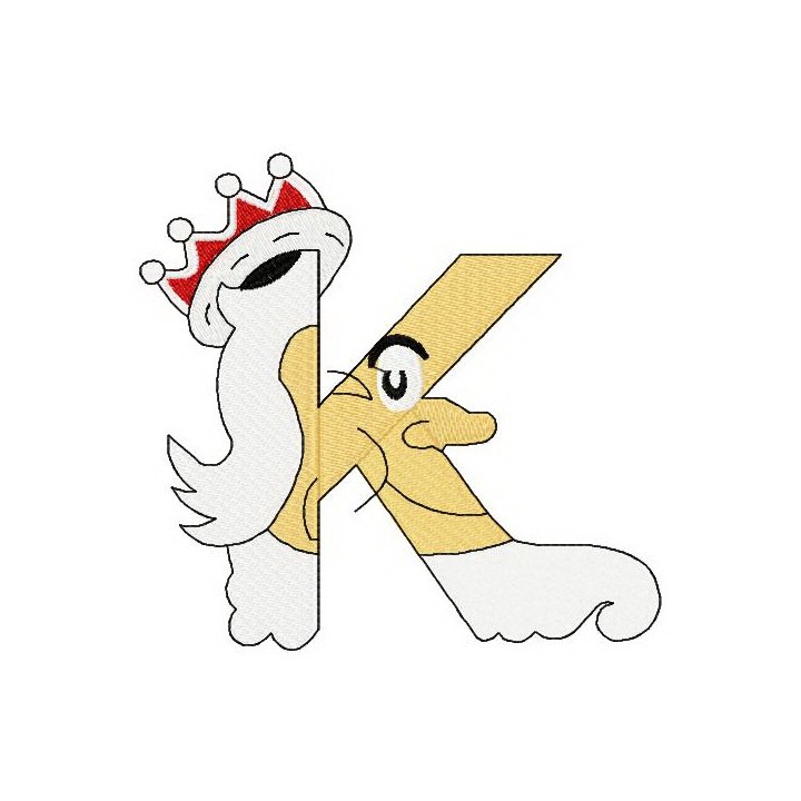 Dr. Seuss alphabet letter K embroidery design - Embroidery Design