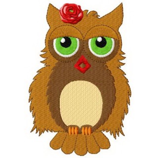 Sleepy owl embroidery design - Embroidery Design