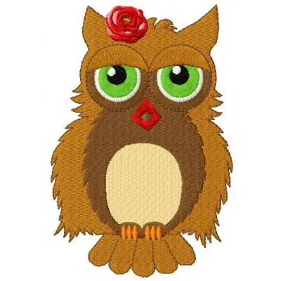 Sleepy owl embroidery design featuring a charming owl motif, perfect for adding whimsy to your fabric projects.