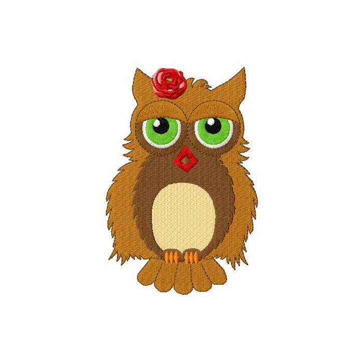 Sleepy owl embroidery design - Embroidery Design