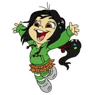 Happy Vanellope embroidery design - Embroidery Design