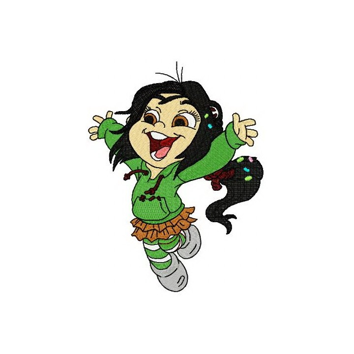 Happy Vanellope embroidery design - Embroidery Design