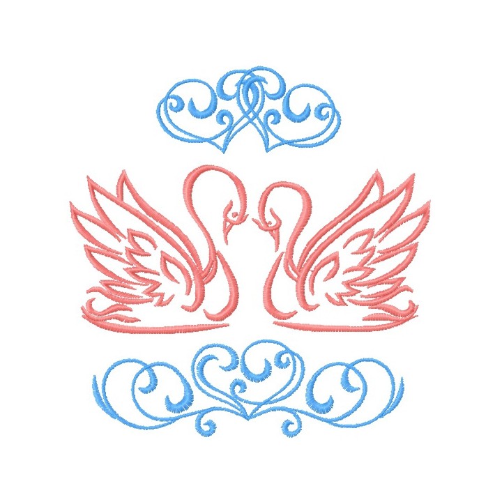 Swans embroidery design - Embroidery Design