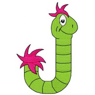 Dr. Seuss alphabet letter J embroidery design - Embroidery Design