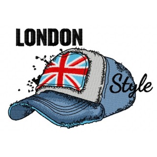 London style: cap embroidery design - Embroidery Design