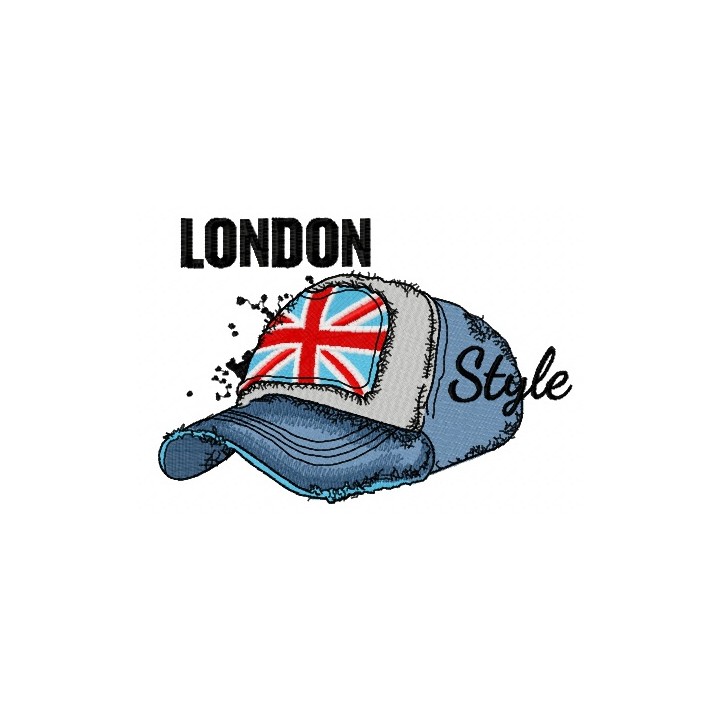London style: cap embroidery design - Embroidery Design
