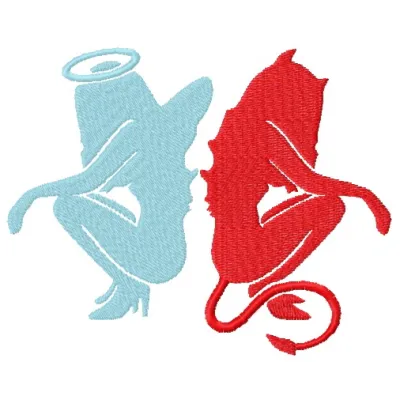 Preview of the Antithesis embroidery design featuring enchanting angels and magical creatures.