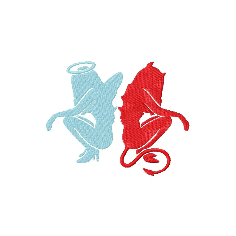 Preview of the Antithesis embroidery design featuring enchanting angels and magical creatures.