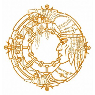 Indian moon 4 embroidery design - Embroidery Design