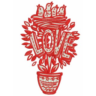 Love tree embroidery design - Embroidery Design