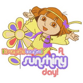 Dora sunshiny day embroidery design - Embroidery Design