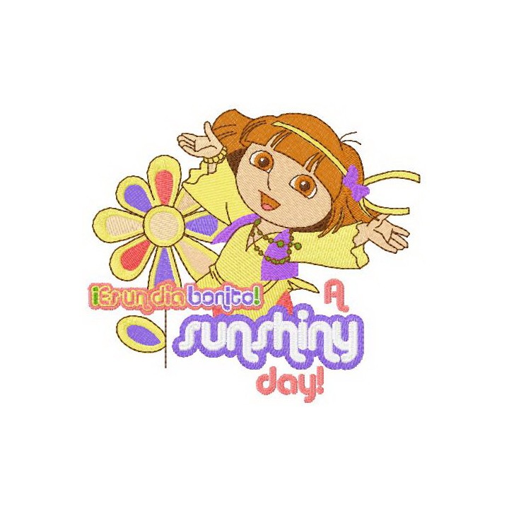 Dora sunshiny day embroidery design - Embroidery Design