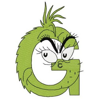 Dr. Seuss alphabet letter G embroidery design - Embroidery Design