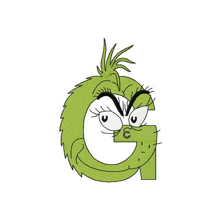Dr. Seuss alphabet letter G embroidery design - Embroidery Design