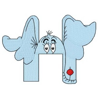Dr. Seuss alphabet letter H embroidery design - Embroidery Design