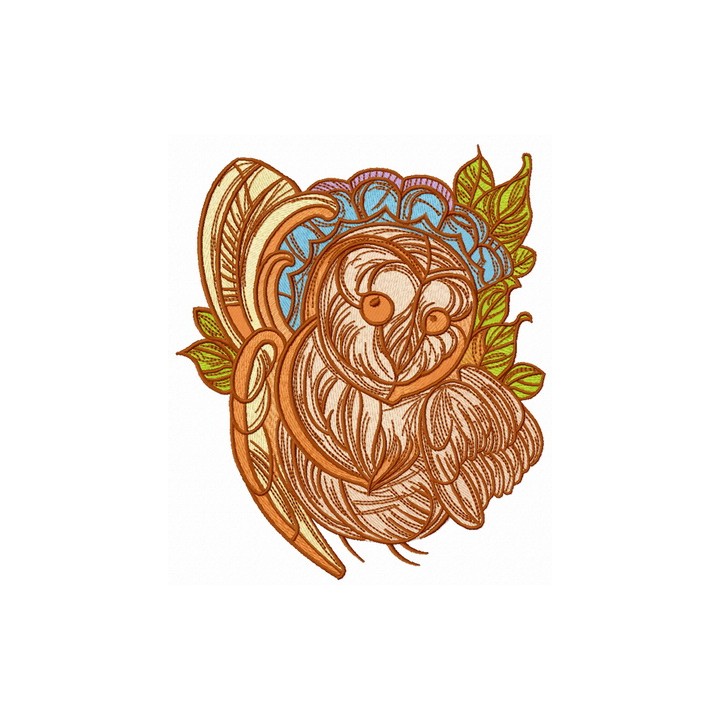 Amusing owl embroidery design - Embroidery Design