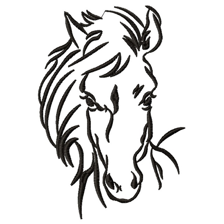 Horse sketch 2 embroidery design - Embroidery Design