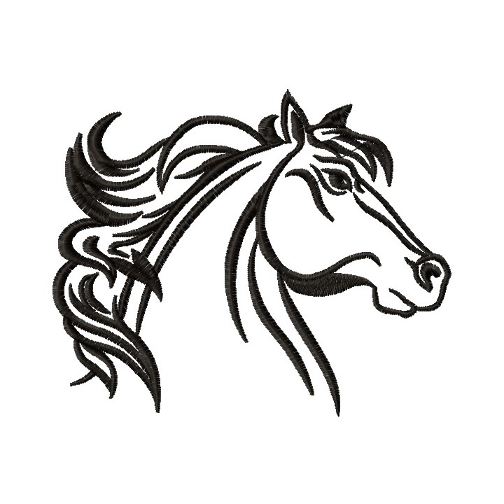 Horse sketch 1 embroidery design - Embroidery Design