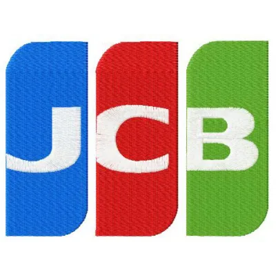 Japan Credit Bureau logo embroidery design for business applications on items like shirts and caps.