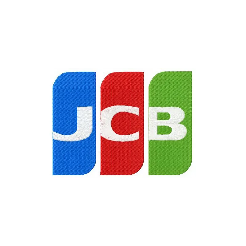 Japan Credit Bureau logo embroidery design for business applications on items like shirts and caps.