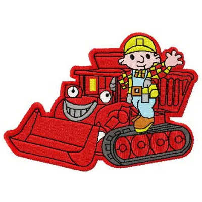 Bob the Builder and bulldozer 2 embroidery design preview featuring a colorful and playful motif for stitching.