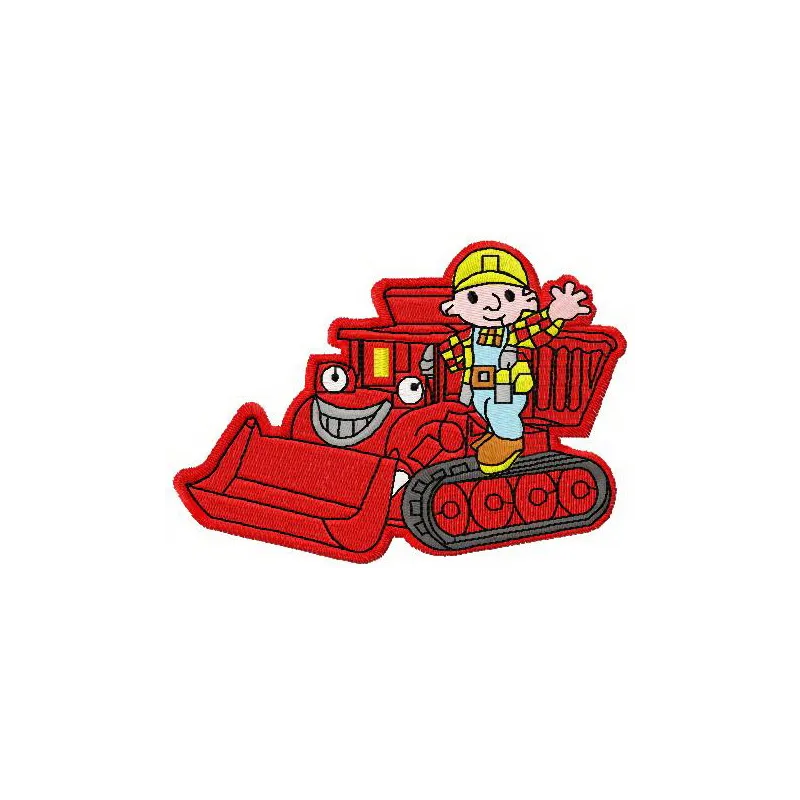Bob the Builder and bulldozer 2 embroidery design preview featuring a colorful and playful motif for stitching.