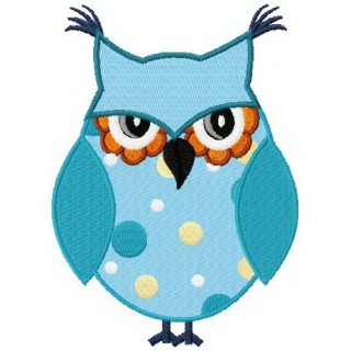 Angry owl embroidery design - Embroidery Design
