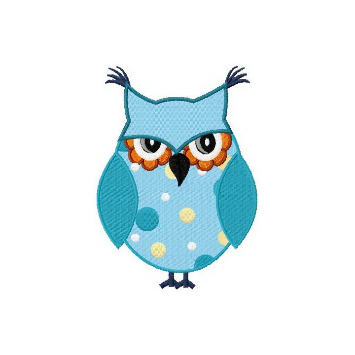 Angry owl embroidery design - Embroidery Design