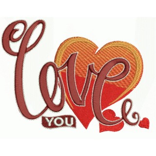 Love you 5 embroidery design - Embroidery Design