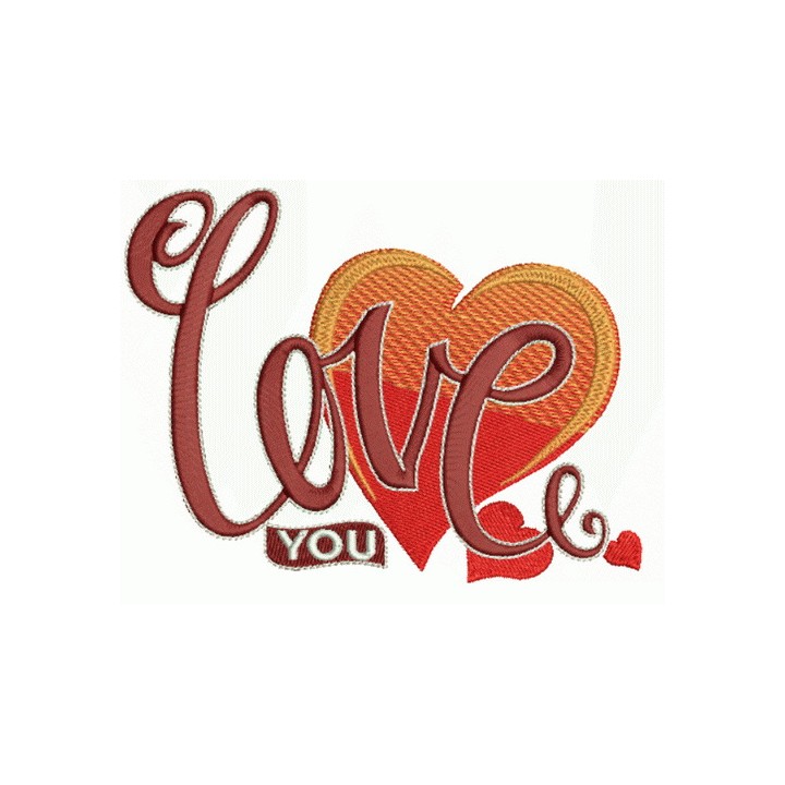 Love you 5 embroidery design - Embroidery Design