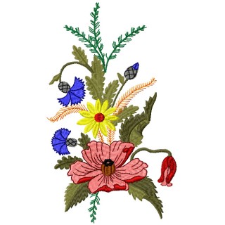 Bouquet with tulip embroidery design - Embroidery Design