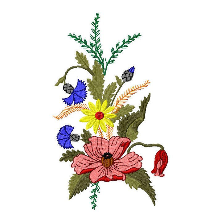 Bouquet with tulip embroidery design - Embroidery Design