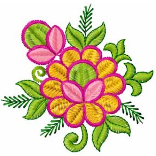 Orange flower embroidery design - Embroidery Design