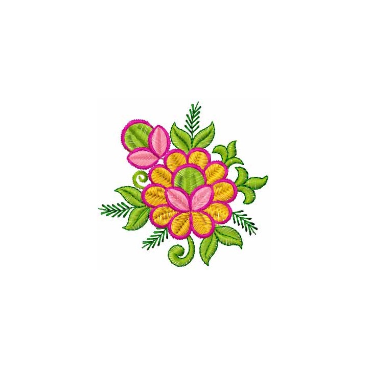 Orange flower embroidery design - Embroidery Design