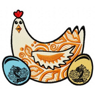 Easter hen 3 embroidery design - Embroidery Design