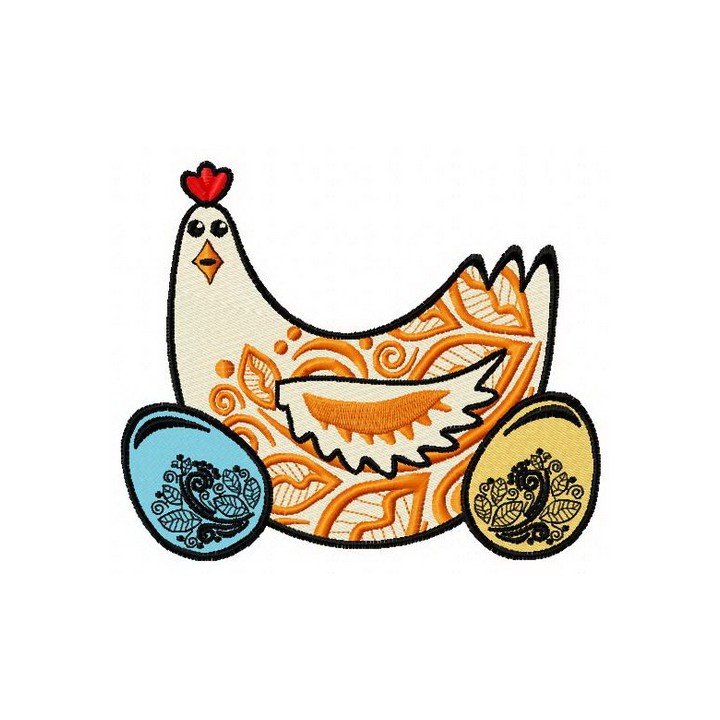 Easter hen 3 embroidery design - Embroidery Design