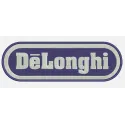 DeLonghi logo embroidery design showcased on a dark fabric, ideal for stitching on apparel and accessories.
