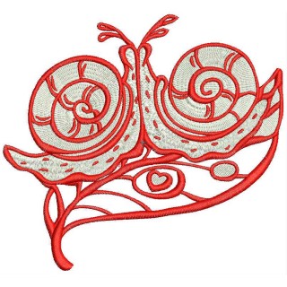 Snail's love embroidery design - Embroidery Design