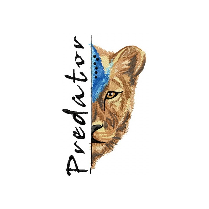 Lioness predator embroidery design - Embroidery Design