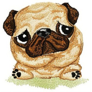 Pug-dog embroidery design - Embroidery Design