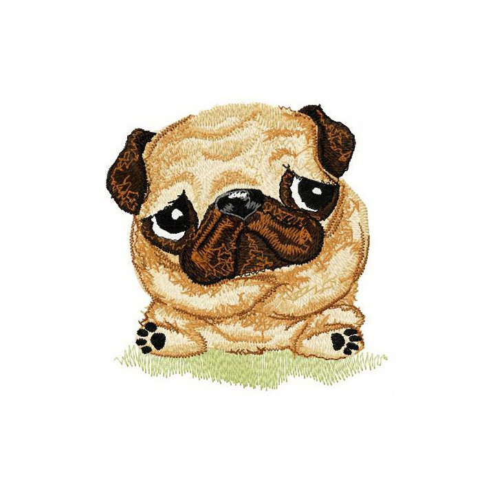 Pug-dog embroidery design - Embroidery Design