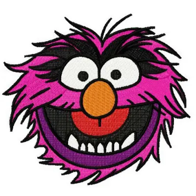 Colorful animal embroidery design featuring beloved Sesame Street characters, ideal for crafting fun projects.