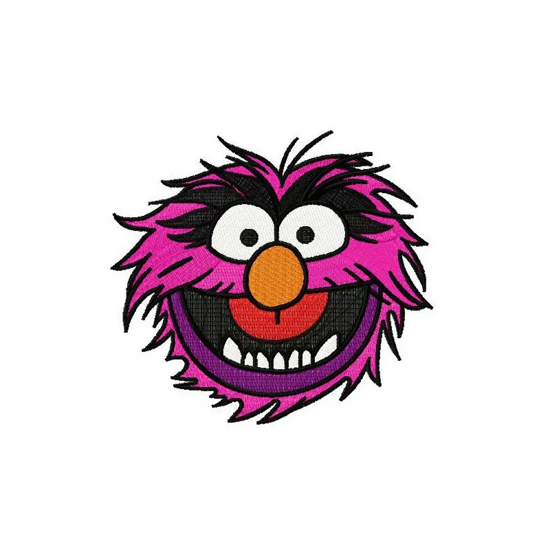 Colorful animal embroidery design featuring beloved Sesame Street characters, ideal for crafting fun projects.