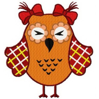 Scared owl embroidery design - Embroidery Design