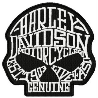 Harley Davidson scull embroidery design - Embroidery Design