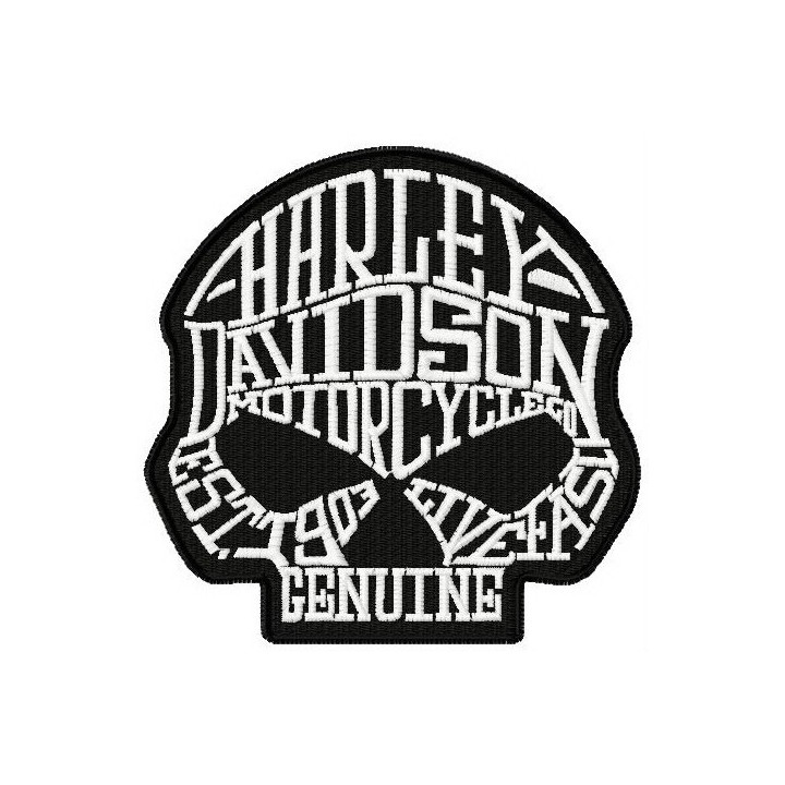 Harley Davidson scull embroidery design - Embroidery Design
