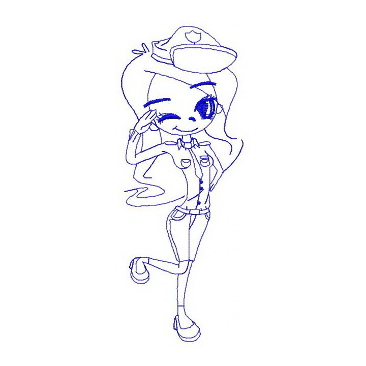 COP girl 3 embroidery design - Embroidery Design