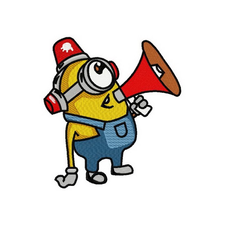 Minion with megaphone 2 embroidery design - Embroidery Design